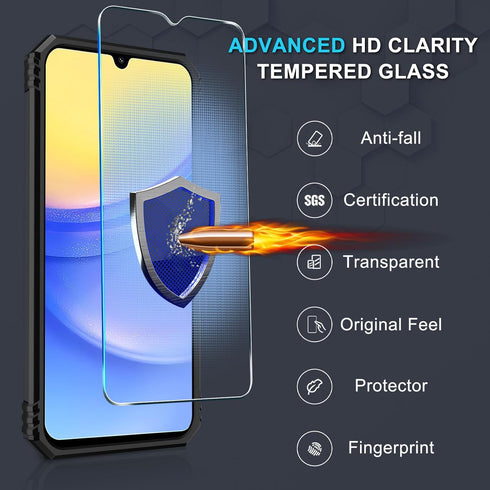 Janmitta for Samsung Galaxy A15 5G Case Built in Slide Camera Lens Cover+Screen Protector+Finger Ring Holder Kickstand,Heavy Duty Shockproof Full ...