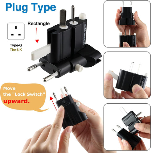 ROAD WARRIOR Universal Travel Plug Adapter Europe/UK/Australia/USA/India/China Compact Does Not Convert Voltage RW101BK Black...