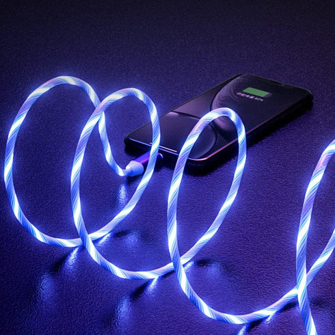 IHAO USB Type C to Type C PD 60W Fast Charging Cable Phone Charger High Data Speed Visible Cool LED Current Flowing for All USB C Device-Blue/39 I...