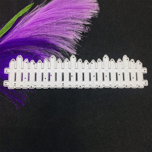 LZBRDY 1.6 by 6.4 Inch Wooden Fence Embossing Metal Cutting Dies for Scrapbooking Card Making Birthday Thanksgiving Christmas Craft Die Cuts Stenc...