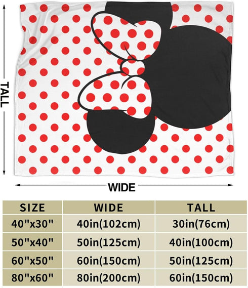 Cute Bow and Polka Dot Blanket Air Conditioner Blanket Lightweight Nap Flannel Blanket Soft for Sofa Bed Living Room Suitable for All Seasons 50"x...