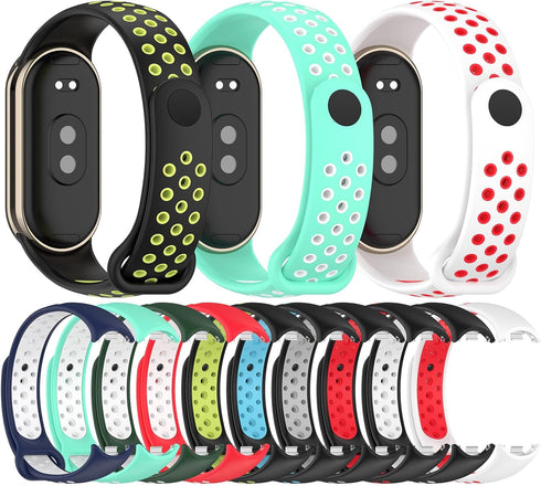 MOTONG Compatible with Xiaomi Mi Band 8 Replacement Band - TPU Replacement Wrist Band Strap Compatible with Xiaomi Mi Band 8(TPU Black + Grey)...