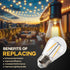 Seentech 15 Pack S14 LED String Light Bulbs E26 Medium Base 2W (11 to 25 Watt Eq.) Shatterproof & Waterproof, 2700K Warm White Replacement Bulb Ch...
