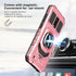 TJS Compatible for BLU View 4 (B135DL) Case, with Tempered Glass Screen Protector, Metal Ring Magnetic Support Kickstand Heavy Duty Drop Protectio...