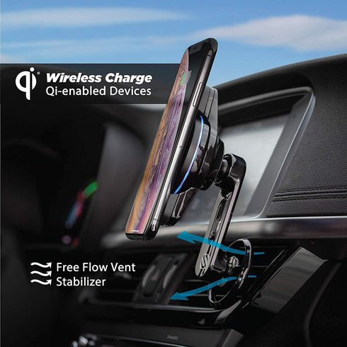 SCOSCHE MCQVP-XTET MagicMount Charge3 10W Magnetic Qi-Certified FreeFlow Wireless Vent Charging Mount...