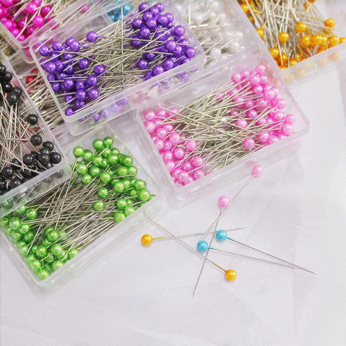 1200PCS Sewing Pins for Fabric, Straight Pins with Pearlized Ball Heads Long 1.6inch, Quilting Pins for Dressmaker, Jewelry DIY Decoration, Craft ...