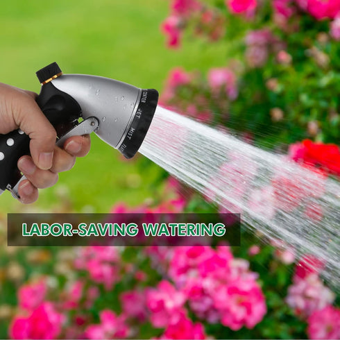 RESTMO Garden Hose Nozzle Sprayer, Heavy Duty Metal Water Hose Nozzle with 10 Different Spray Patterns, High Pressure Hand Sprayer for Watering Pl...