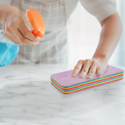 Eurow 12-Layer Microfiber Sponge Block for Cleaning & Drying, Multi-Color...