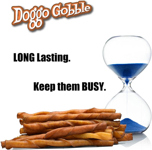 Doggo Gobble Porkhide 5-inch Twist Sticks - 20 Pack...