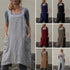 VLZUFE Cotton Linen Apron for women Cross Back Apron Pinafore Dress for Baking Cooking Gardening Work...