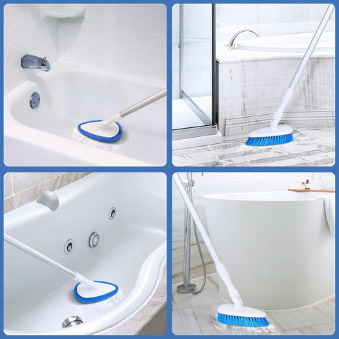 Qaestfy Bathtub Brush Refill Replacement Shower Tub and Tile Cleaning Lock in Place Scrub Brushes Head for Bathroom Wall Floor Scrubbing Compatiab...