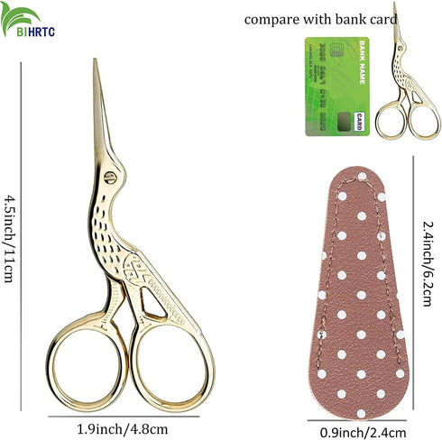 BIHRTC 4.5Inch Embroidery Scissors Sharp Tip Stainless Steel Little Scissors for Knitting Cross Stitch Cutting Embroidery Sewing Handcraft Craft A...