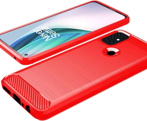 Osophter for Oneplus Nord N10 Case Shock-Absorption Flexible TPU Rubber Protective Cell Phone Cover for Oneplus Nord N10 5G(Red)...