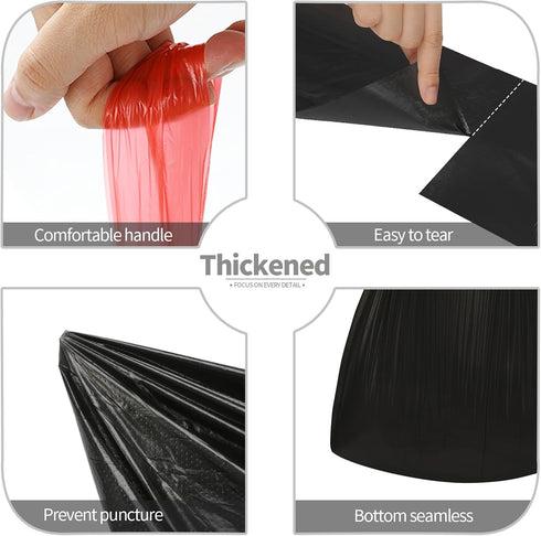 4 Gallon Drawstring Garbage Bags, Drawstring Trash Bags, Trash Bags for Office,Bathroom, Kitchen,Bedroom,3rolls/60 Counts (Black)...