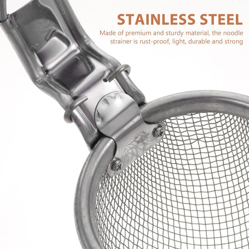 Kichvoe Stainless Steel Noodle Strainer Mesh Pasta Basket Spaghetti Boiling Basket Fine Wire Mesh Sieve Cooking Frying Spider Spoon for Pasta Rame...