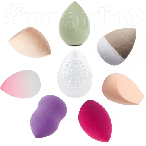 Framendino, 4 Pack Breathable Makeup Sponge Case Protective Plastic Beauty Sponge Container Makeup Blender Holder Cosmetic Egg Storage Cases for W...