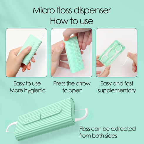 Dental Floss Picks Portable Case-20 Count Pocket-Sized Professional Flosser Dispenser-LIAMOSS Superfine Toothpicks Sticks-Best Dental Oral Care(Bl...