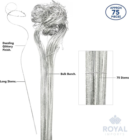 Royal Imports Sparkle Glitter Curly Ting Ting Branches Vase Filler for Wedding, Holiday & Home Decoration, 26”, 75 Stems (Iridescent White)...