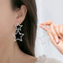 Star Dangle Drop Earrings, Mabor Simple Hollow Pentagram Earrings Exaggerate Star Drop Earrings Big Hoop Anti-sensitive Lightweight Pentagram Earr...