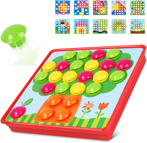 AMOSTING Color Matching Mosaic Pegboard Early Learning Educational Toys for Boys and Girls...