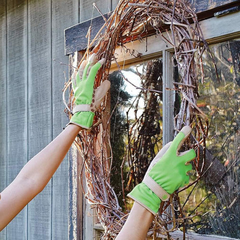 Dig It Handwear - Women's Nail and Fingertip Protector Gardening Gloves - XL - Green Tan...