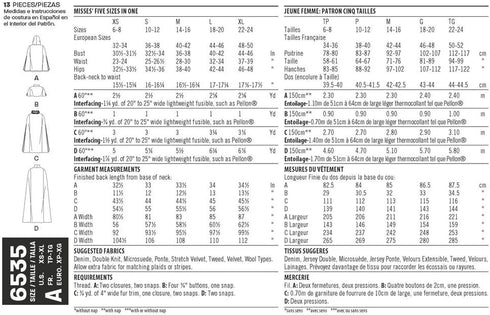 NEWLOOK Sewing Pattern D0730/6535 - Misses' Capes in Four Lengths, A (6-8-10-12-14-16-18-20-22-24)...