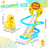 Small Duck Climbing Stairs Duck Roller Electric Track Slide Stairs Coaster Toys for Toddlers Indoor Toy with LED Flashing Lights (Duck)...