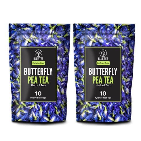 BLUE TEA - Butterfly Pea Flower Tea - 20 Plant Based Tea Bags (Pack of 2) | Super Anti-Oxidant | Natural Ingredients - Flower Based - Herbal Tea -...