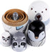 Yoption 5Pcs Russian Matryoshka Dolls Handmade Wooden Polar Bear Penguin Nesting Dolls Set for Kids Christmas Birthday Toy Gift (Polar Bear)...