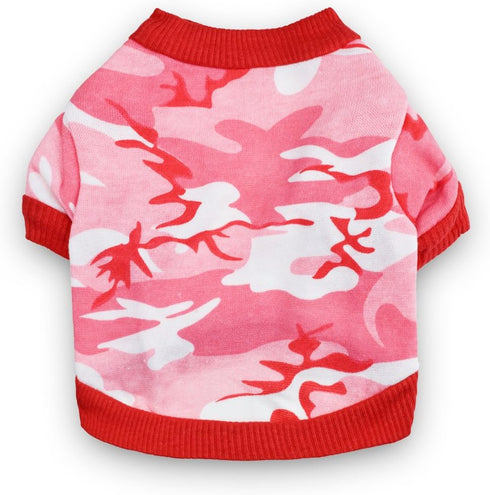 DroolingDog Small Dog T Shirt Dog Clothes Camo Dog T-Shirt for Girls, Medium, Pink...