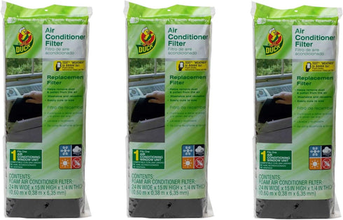 Duck Brand 1285234 Replacement Air Conditioner Foam Filter , 24-Inch x 15-Inch x 1/4-Inch, 3 Pack...