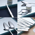 HOMQUEN Grapefruit Spoons 9 Pieces Set, 8 Stainless Steel Grapefruit Spoon and 1 Grapefruit Knife with Titanium Plating, Grapefruit Utensil Set, S...