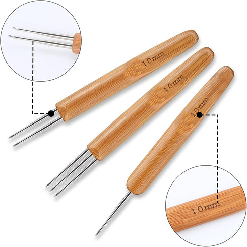 AUGSUN Dreadlock Crochet Hook Tool,Braid Hair Dreadlocks Needle, Interlocking Tool for Locs,Weaving Crochet for Braid Craft Knitting Needles (1.0m...