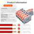 10Pcs Lever Wire Connectors, 1 in 5 Out DIY Mini Splicing Compact Quick Push-in Electrical Connectors, 24-12 AWG...