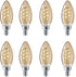 Vintage Flicker-Free Amber Spiral B11 Dimmable, Eyecomfort Technology, 225 Lumen, Amber Light(2000K), 3.5W=25W, Title 20 Certified, E12 Base, 8-Pa...