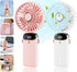 2Pack Portable Handheld Fan, 4000mAh Rechargeable Personal Fan with 5 Speeds, Hand Held/Desk/Neck Fan 3 in 1 Mini Fan with Base, LED Display Folda...