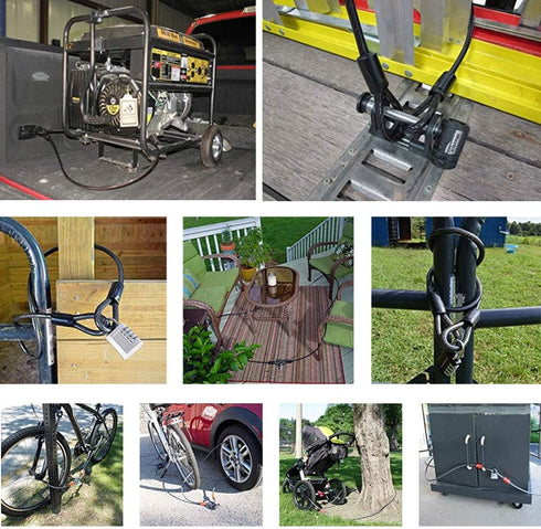 WANLIAN Anti-Theft Combination Lock, Black, for Bicycles, Motorcycles, Ships, Ladders, Doors, Lawn Mowers, Equipment Lock Accessory Kits...