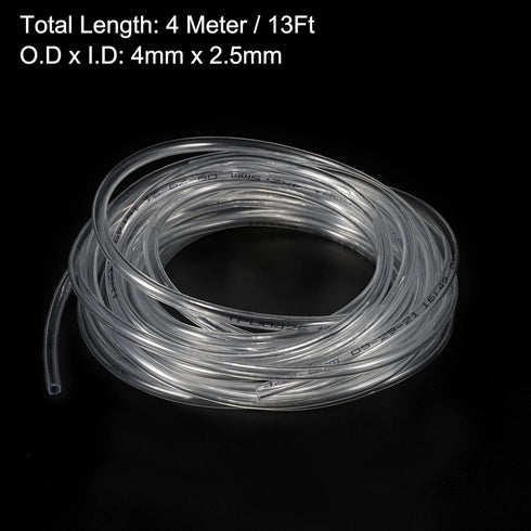 Pneumatic Tubing - Polyurethane Air Compressor Hose Pipe, Apply to Air Line Transfer (4mm OD 2.5mm ID, 13Ft, Clear)......