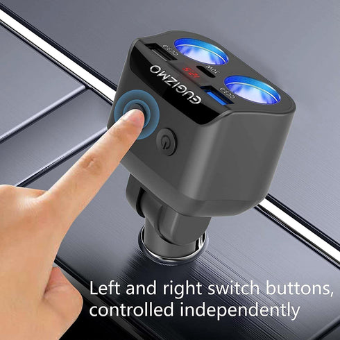 Dual Car Charger Adapter, 200W Double Cigarette Lighter Adapter Outlet Dual Cigarette Lighter Plug Splitter USB Charger 12V Cigarette Lighter Sock...