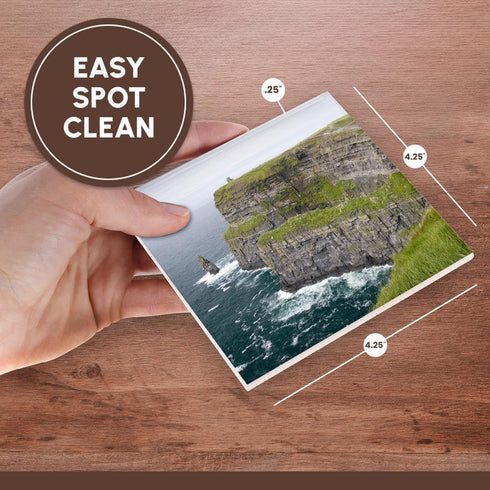 3dRose cst_81998_3 LImerick, Ireland, CLIffs of Moher, Atlantic Ocean EU15 MWR0006 Micah Wright Ceramic Tile Coasters, Set of 4...
