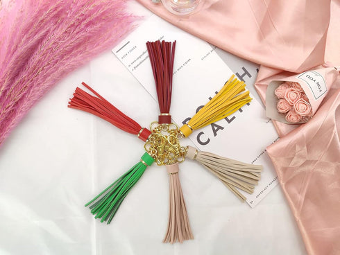 PAMIR TONG 5.9'' 15pcs PU Leather Tassel for Purse With Golden Metal Caps Lobster Swivel Keychain Tassels For Handbag Phone Car Key Jewelry DIY Cr...