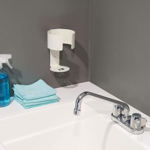 iDesign Wall Mount Wipe Holder, Cleaning Supplies, 6.54" x 4.15" x 4" ,Coconut...