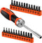 HORUSDY 25-Piece Security Torx Screwdriver Bit Set | T5-T40 Torx Bit Set 1/4 inch Ratcheting Magnetic Bit Driver | 12Pcs Torx Bit and 12Pcs Common...
