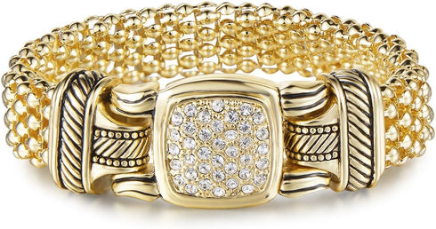 UNY JEWEL Pave Crystals Designer Inspired Statement Popcorn Chain Bracelets Women Jewelry Magnetic Clasp...
