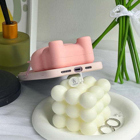 UnnFiko Wallet Phone Case for iPhone 7 Plus 8 Plus 3D Cartoon Cute Bear Purse Stand Holder Soft Silicone Protective Case for Girls Women Pink...