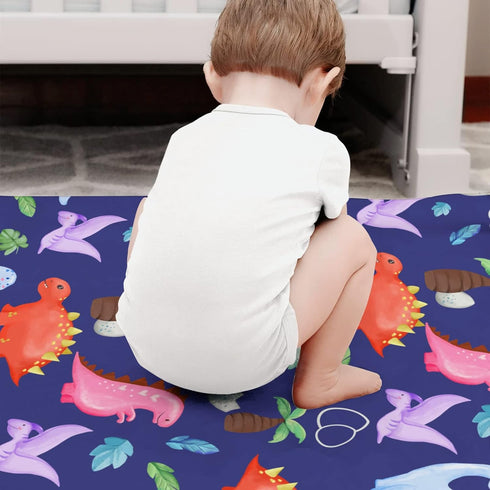 Baby Blanket Baby Dinosaur Cute Animals Flannel Throw Blanket Navy Blue Receiving Blanket Funny Baby Essentials for Boys Girls Multicolor 40x50 in...
