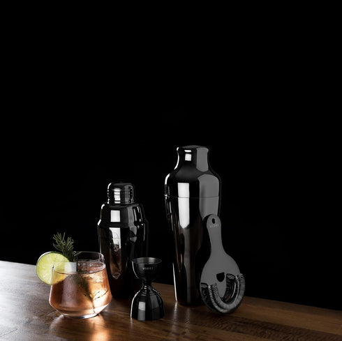 Viski Canterbury Double Measure for Cocktails, Bar Tools and Accessories Stainless Steel Bartender Tool Measuring Shot Gunmetal Black Set of 1...