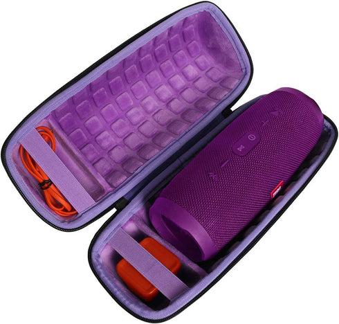 co2CREA Hard Travel Case for replacement for JBL Charge 4 / replacement for JBL Charge 5 Waterproof Bluetooth Speaker (Outside Black and Inside Pu...