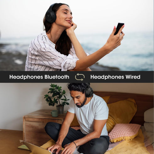 DOQAUS Bluetooth Headphones Over Ear Wireless Headphones, 70H Playtime and 3EQ Modes Wireless Headphones with Mic, HiFi Stereo Sound, Deep Bass, M...