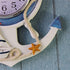 Mediterranean Style Anchor Clock Beach Sea Theme Nautical Wheel Rudder Steering Wheel Decor Wall Hanging Decoration...